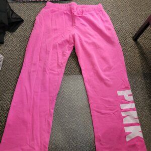 Victoria's Secret PINK wide leg oversized lounge pants Hot pink size Large